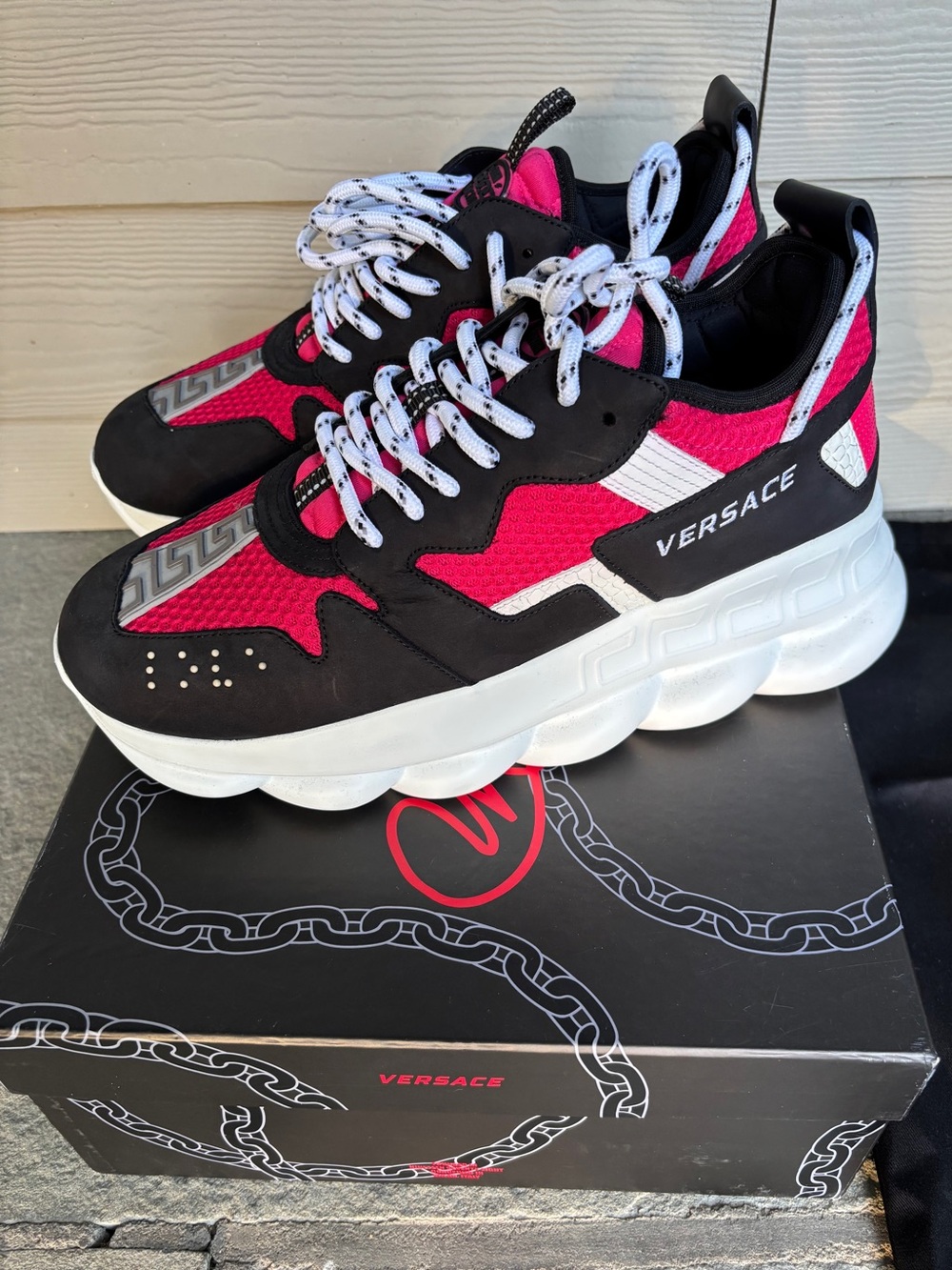 Versace Chain Reaction Runway Sneakers, Like New with Box 🔥